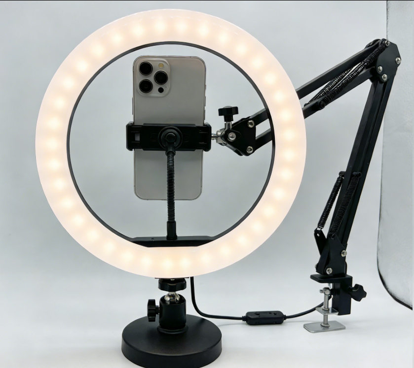 Desktop Camera Mount with Ring Light