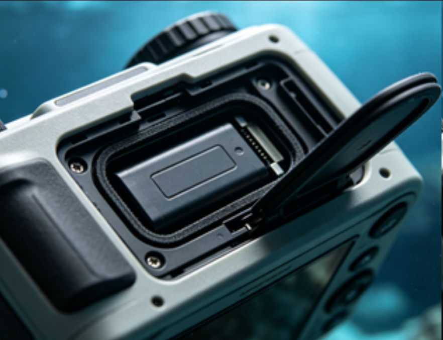 Underwater Camera Battery Compartment